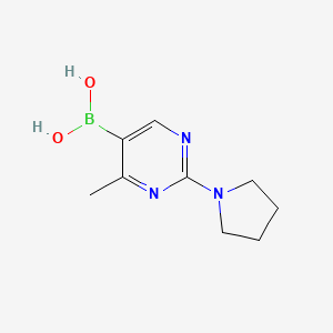molecular formula C9H14BN3O2 B14090859 (4-Methyl-2-(pyrrolidin-1-yl)pyrimidin-5-yl)boronic acid 