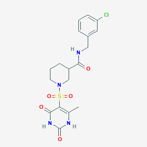 molecular formula C18H21ClN4O5S B14090968 N-(3-chlorobenzyl)-1-[(2,4-dihydroxy-6-methylpyrimidin-5-yl)sulfonyl]piperidine-3-carboxamide 