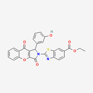 molecular formula C27H18N2O6S B14091031 ethyl 2-[1-(3-hydroxyphenyl)-3,9-dioxo-3,9-dihydrochromeno[2,3-c]pyrrol-2(1H)-yl]-1,3-benzothiazole-6-carboxylate 