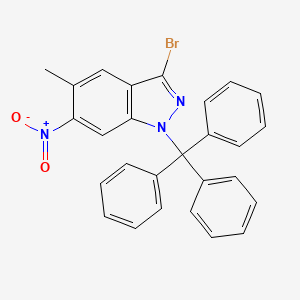 molecular formula C27H20BrN3O2 B1409107 3-Bromo-5-methyl-6-nitro-1-trityl-1H-indazole CAS No. 1695537-77-9
