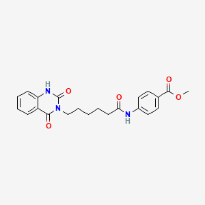 molecular formula C22H23N3O5 B14091074 methyl 4-{[6-(2,4-dioxo-1,4-dihydroquinazolin-3(2H)-yl)hexanoyl]amino}benzoate 