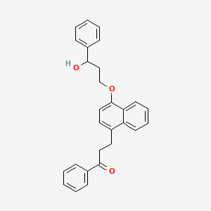 molecular formula C28H26O3 B14091115 3-(4-(3-Hydroxy-3-phenylpropoxy)naphthalen-1-yl)-1-phenylpropan-1-one 