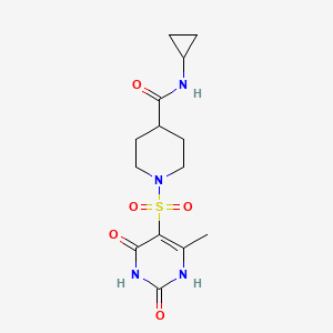 molecular formula C14H20N4O5S B14091164 N-cyclopropyl-1-[(2,4-dihydroxy-6-methylpyrimidin-5-yl)sulfonyl]piperidine-4-carboxamide 