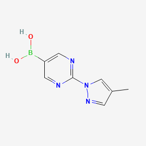 molecular formula C8H9BN4O2 B14091224 (2-(4-Methyl-1H-pyrazol-1-yl)pyrimidin-5-yl)boronic acid 
