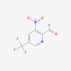 molecular formula C7H3F3N2O3 B1409123 3-Nitro-5-(trifluoromethyl)picolinaldehyde CAS No. 1211578-64-1