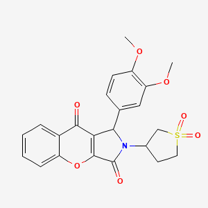 molecular formula C23H21NO7S B14091257 1-(3,4-Dimethoxyphenyl)-2-(1,1-dioxidotetrahydrothiophen-3-yl)-1,2-dihydrochromeno[2,3-c]pyrrole-3,9-dione 