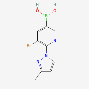 molecular formula C9H9BBrN3O2 B14091262 (5-Bromo-6-(3-methyl-1H-pyrazol-1-yl)pyridin-3-yl)boronic acid 
