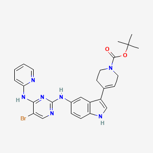 molecular formula C27H28BrN7O2 B1409133 叔丁基4-(5-(5-溴-4-(吡啶-2-基氨基)嘧啶-2-基氨基)-1H-吲哚-3-基)-5,6-二氢吡啶-1(2H)-羧酸酯 CAS No. 1260178-66-2