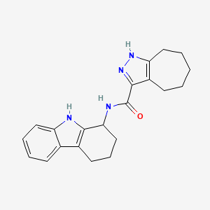 molecular formula C21H24N4O B14091348 N-(2,3,4,9-tetrahydro-1H-carbazol-1-yl)-2,4,5,6,7,8-hexahydrocyclohepta[c]pyrazole-3-carboxamide 