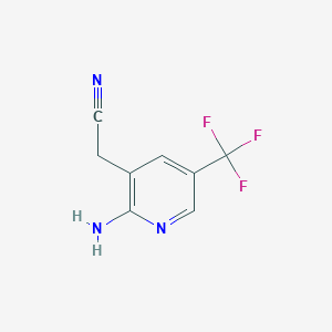 molecular formula C8H6F3N3 B1409135 2-Amino-5-(trifluoromethyl)pyridine-3-acetonitrile CAS No. 1228897-91-3