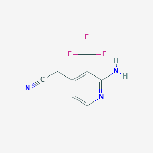 molecular formula C8H6F3N3 B1409137 2-Amino-3-(trifluoromethyl)pyridine-4-acetonitrile CAS No. 1228898-08-5