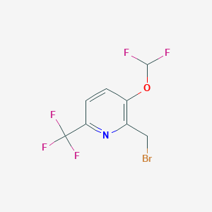 molecular formula C8H5BrF5NO B1409138 3-Difluoromethoxy-2-bromomethyl-6-(trifluoromethyl)pyridine CAS No. 1227513-70-3