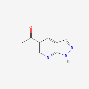 molecular formula C8H7N3O B1409139 1-(1H-Pyrazolo[3,4-b]pyridin-5-yl)ethanone CAS No. 1256794-87-2