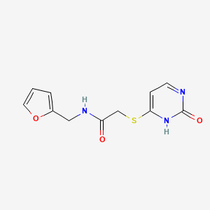 molecular formula C11H11N3O3S B14091400 N-(furan-2-ylmethyl)-2-[(2-oxo-1H-pyrimidin-6-yl)sulfanyl]acetamide 