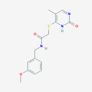 molecular formula C15H17N3O3S B14091406 N-(3-methoxybenzyl)-2-((5-methyl-2-oxo-1,2-dihydropyrimidin-4-yl)thio)acetamide 