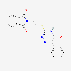 molecular formula C19H14N4O3S B14091443 2-{2-[(5-hydroxy-6-phenyl-1,2,4-triazin-3-yl)sulfanyl]ethyl}-1H-isoindole-1,3(2H)-dione 