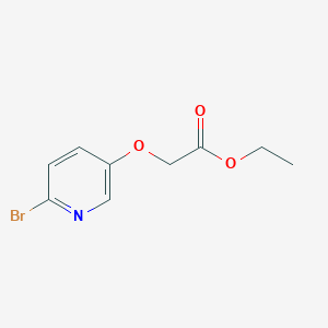 molecular formula C9H10BrNO3 B1409145 (6-Bromopyridin-3-yloxy)-acetic acid ethyl ester CAS No. 1835219-93-6