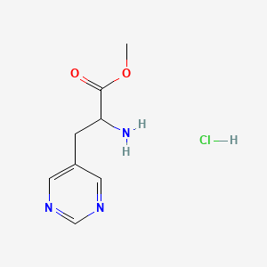 molecular formula C8H12ClN3O2 B1409152 Methyl 2-amino-3-(pyrimidin-5-yl)propanoate hydrochloride CAS No. 1809144-70-4