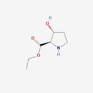 molecular formula C7H13NO3 B1409155 (2R,3R)-ethyl 3-hydroxypyrrolidine-2-carboxylate CAS No. 1027381-43-6