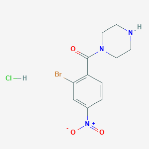 molecular formula C11H13BrClN3O3 B14091567 1-[(2-Bromo-4-nitrophenyl)carbonyl]piperazine hydrochloride 
