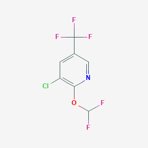 molecular formula C7H3ClF5NO B1409158 3-Chloro-2-difluoromethoxy-5-(trifluoromethyl)pyridine CAS No. 1214349-15-1
