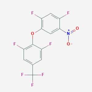 molecular formula C13H4F7NO3 B14091582 2-(2,4-Difluoro-5-nitro-phenoxy)-1,3-difluoro-5-(trifluoromethyl)benzene 