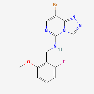 molecular formula C13H11BrFN5O B14091629 8-bromo-N-[(2-fluoro-6-methoxyphenyl)methyl]-[1,2,4]triazolo[4,3-c]pyrimidin-5-amine 