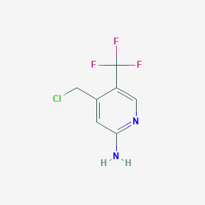 molecular formula C7H6ClF3N2 B1409163 2-Amino-4-chloromethyl-5-(trifluoromethyl)pyridine CAS No. 1227602-24-5