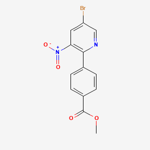 molecular formula C13H9BrN2O4 B1409164 Methyl 4-(5-bromo-3-nitropyridin-2-yl)benzoate CAS No. 1800345-13-4