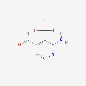 molecular formula C7H5F3N2O B1409167 2-Amino-3-(trifluoromethyl)isonicotinaldehyde CAS No. 1227582-07-1