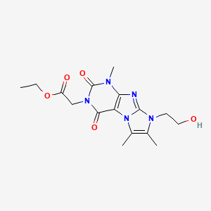 molecular formula C16H21N5O5 B14091688 ethyl [8-(2-hydroxyethyl)-1,6,7-trimethyl-2,4-dioxo-1,2,4,8-tetrahydro-3H-imidazo[2,1-f]purin-3-yl]acetate 