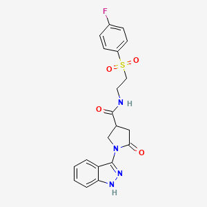 molecular formula C20H19FN4O4S B14091720 N-{2-[(4-fluorophenyl)sulfonyl]ethyl}-1-(2H-indazol-3-yl)-5-oxopyrrolidine-3-carboxamide 