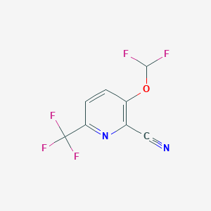 molecular formula C8H3F5N2O B1409173 2-Cyano-3-difluoromethoxy-6-(trifluoromethyl)pyridine CAS No. 1227601-25-3