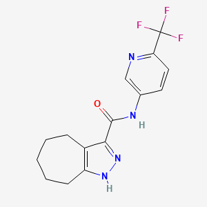 molecular formula C15H15F3N4O B14091744 N-[6-(trifluoromethyl)pyridin-3-yl]-2,4,5,6,7,8-hexahydrocyclohepta[c]pyrazole-3-carboxamide 