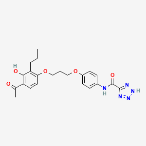 molecular formula C22H25N5O5 B14091762 N-[4-[3-(4-acetyl-3-hydroxy-2-propylphenoxy)propoxy]phenyl]-2H-tetrazole-5-carboxamide 