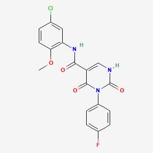 molecular formula C18H13ClFN3O4 B14091805 N-(5-chloro-2-methoxyphenyl)-3-(4-fluorophenyl)-2,4-dioxo-1,2,3,4-tetrahydropyrimidine-5-carboxamide 