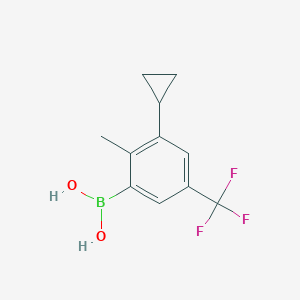 molecular formula C11H12BF3O2 B14091857 (3-Cyclopropyl-2-methyl-5-(trifluoromethyl)phenyl)boronic acid 