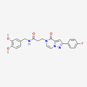 molecular formula C24H23FN4O4 B14091966 N-(3,4-dimethoxybenzyl)-3-[2-(4-fluorophenyl)-4-oxopyrazolo[1,5-a]pyrazin-5(4H)-yl]propanamide 