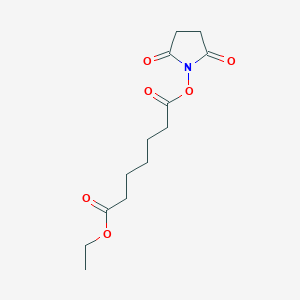 molecular formula C13H19NO6 B1409201 Heptanedioic acid 2,5-dioxopyrrolidin-1-yl ester ethyl ester CAS No. 1824718-91-3