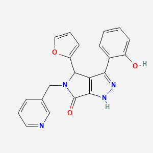 molecular formula C21H16N4O3 B14092026 4-(furan-2-yl)-3-(2-hydroxyphenyl)-5-(pyridin-3-ylmethyl)-4,5-dihydropyrrolo[3,4-c]pyrazol-6(1H)-one 