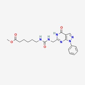 molecular formula C20H24N6O4 B14092061 methyl 6-({[(4-hydroxy-1-phenyl-1H-pyrazolo[3,4-d]pyrimidin-6-yl)methyl]carbamoyl}amino)hexanoate 