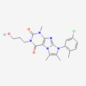 molecular formula C20H22ClN5O3 B14092090 8-(5-chloro-2-methylphenyl)-3-(3-hydroxypropyl)-1,6,7-trimethyl-1H-imidazo[2,1-f]purine-2,4(3H,8H)-dione 
