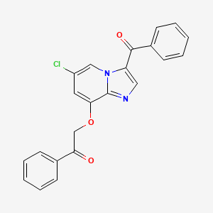molecular formula C22H15ClN2O3 B1409213 2-((3-Benzoyl-6-chloroimidazo[1,2-a]pyridin-8-yl)oxy)-1-phenylethanone CAS No. 2006270-60-4