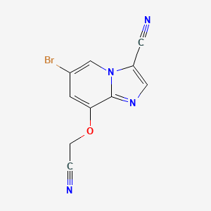 molecular formula C10H5BrN4O B1409214 6-溴-8-(氰甲氧基)咪唑并[1,2-a]吡啶-3-碳腈 CAS No. 1809865-26-6