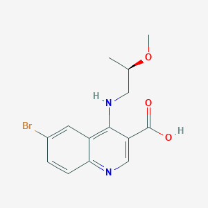 molecular formula C14H15BrN2O3 B1409215 (R)-6-溴-4-(2-甲氧基丙基氨基)喹啉-3-羧酸 CAS No. 1369532-19-3