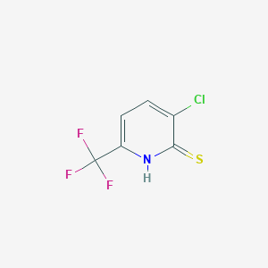 molecular formula C6H3ClF3NS B1409216 3-Chloro-2-mercapto-6-(trifluoromethyl)pyridine CAS No. 1214345-97-7
