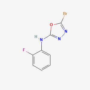 molecular formula C8H5BrFN3O B1409221 5-bromo-N-(2-fluorophenyl)-1,3,4-oxadiazol-2-amine CAS No. 1823557-98-7