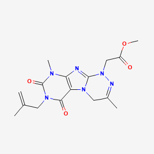 molecular formula C16H20N6O4 B14092227 methyl [3,9-dimethyl-7-(2-methylprop-2-en-1-yl)-6,8-dioxo-6,7,8,9-tetrahydro[1,2,4]triazino[3,4-f]purin-1(4H)-yl]acetate 