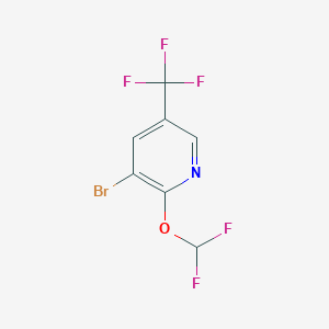 molecular formula C7H3BrF5NO B1409226 3-Bromo-2-difluoromethoxy-5-(trifluoromethyl)pyridine CAS No. 1214363-95-7