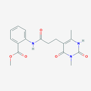 molecular formula C17H19N3O5 B14092266 Methyl 2-(3-(3,6-dimethyl-2,4-dioxo-1,2,3,4-tetrahydropyrimidin-5-yl)propanamido)benzoate 